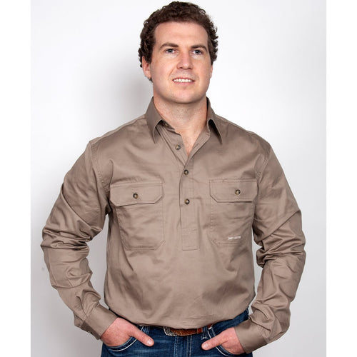 Just Country Mens Cameron Half Button Workshirt