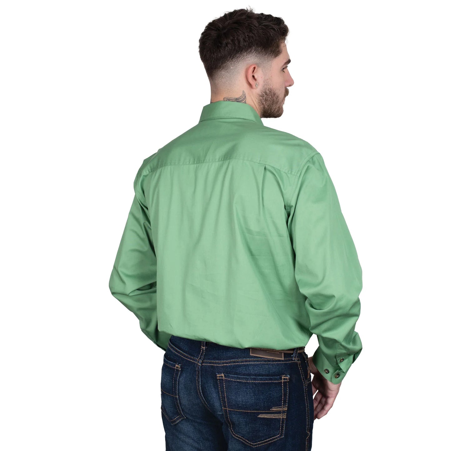 Just Country Mens Cameron Half Button Country Workshirt