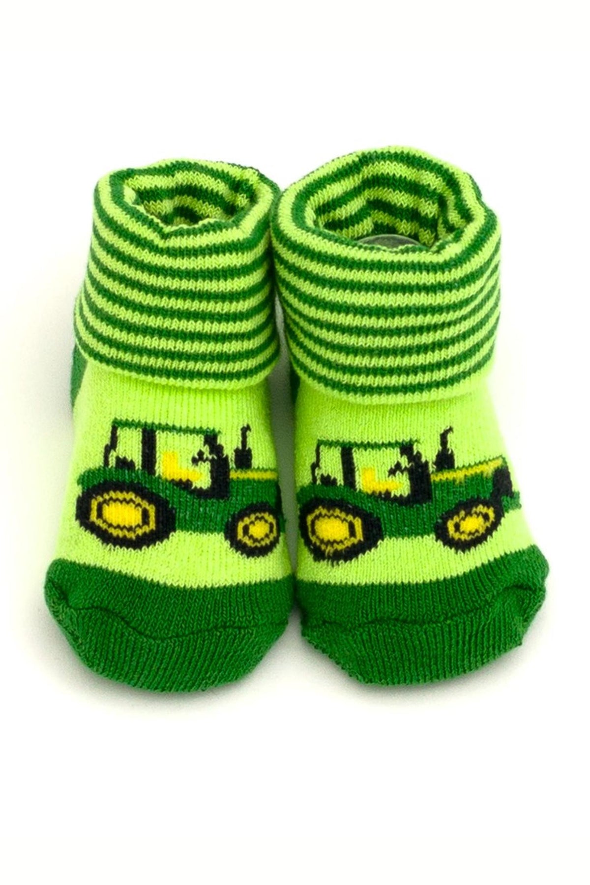 John Deere Infant Tractor Cuff Booties (0-6m)