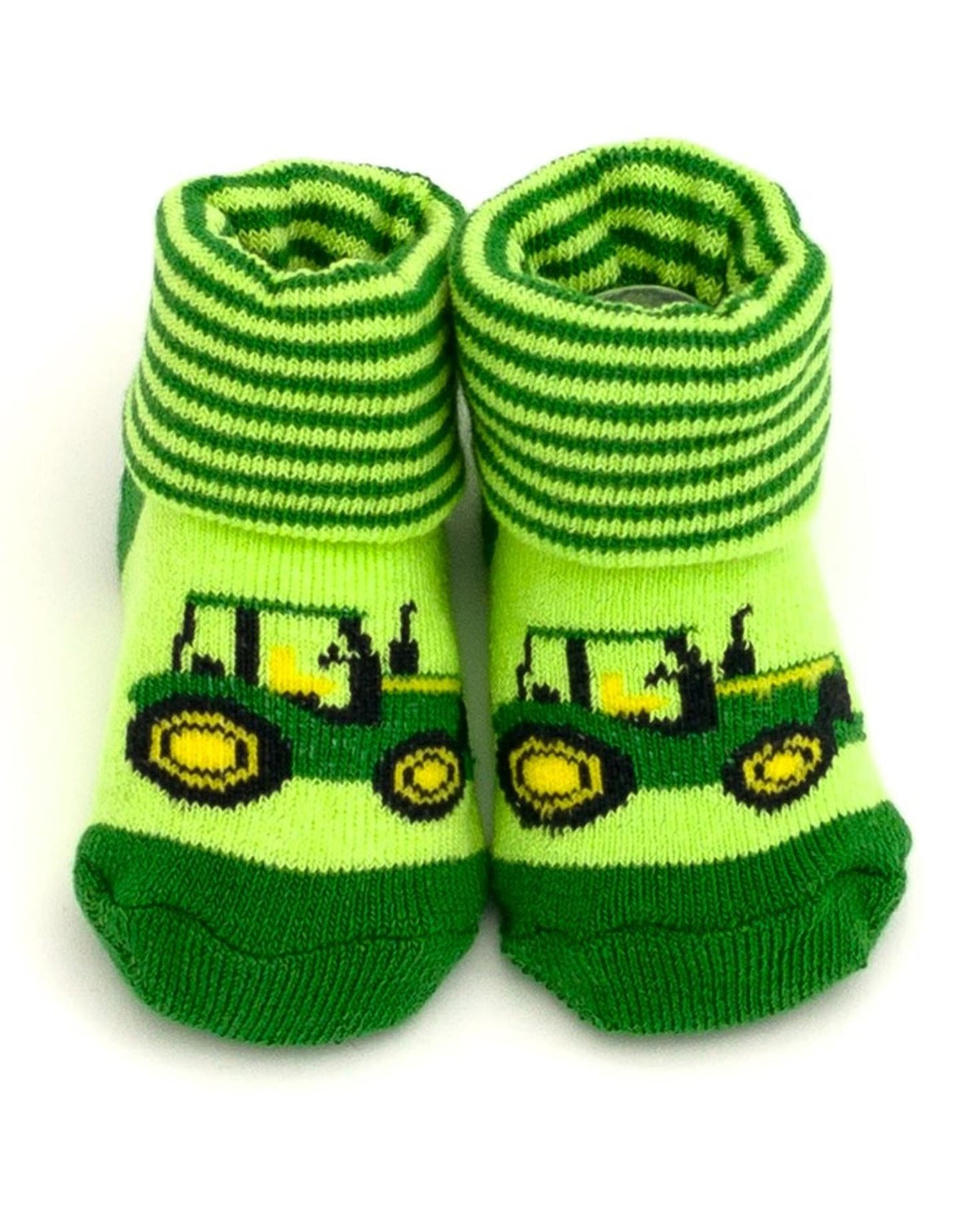 John Deere Infant Tractor Cuff Booties (0-6m)