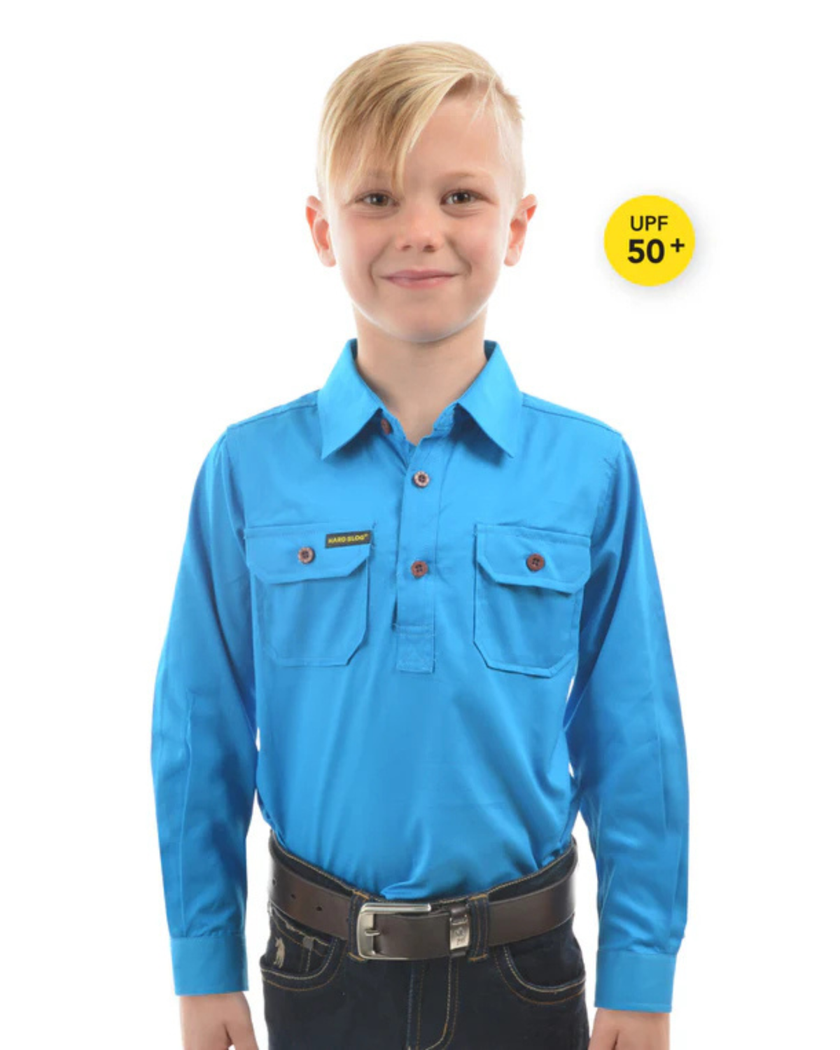 Hard Slog Kids Half Placket Light Cotton Country Work Shirt