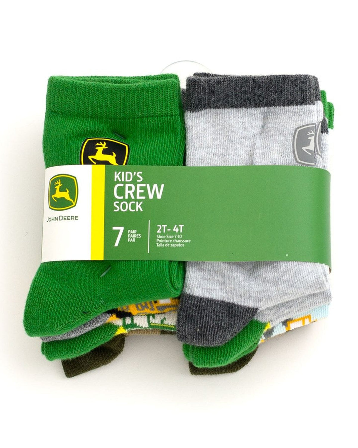 John Deere 7 Pack Kids Crew Socks
