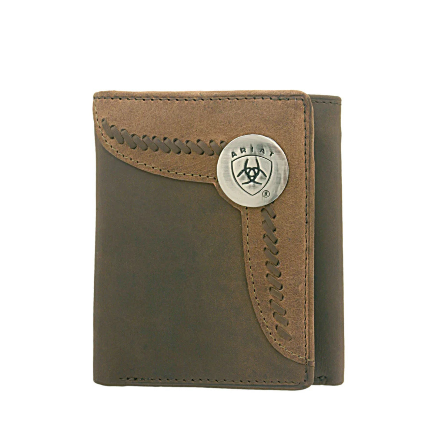 Ariat Mens Tri-Fold Wallet Two Toned Accent