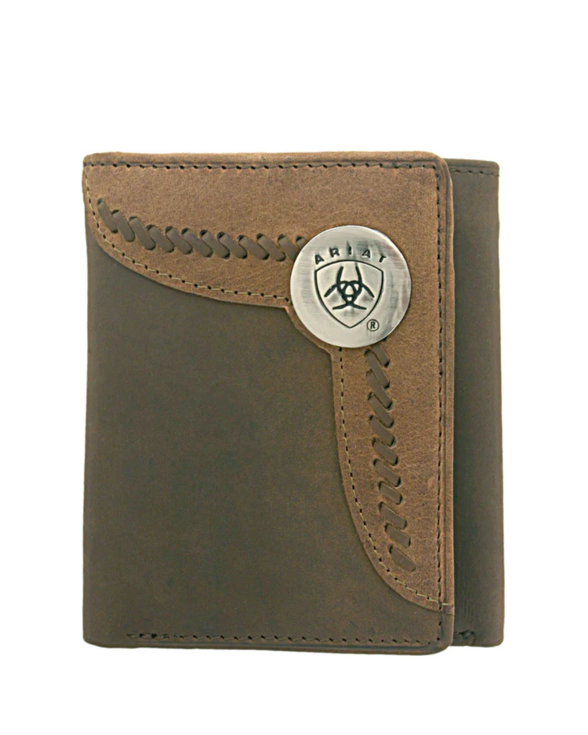 Ariat Mens Tri-Fold Wallet Two Toned Accent