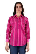 Load image into Gallery viewer, Hard Slog Womens Adela Half Placket Long Sleeve Shirt