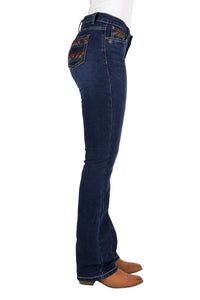 Pure Western Womens Ola Relaxed Rider Jean 36 Inch Leg