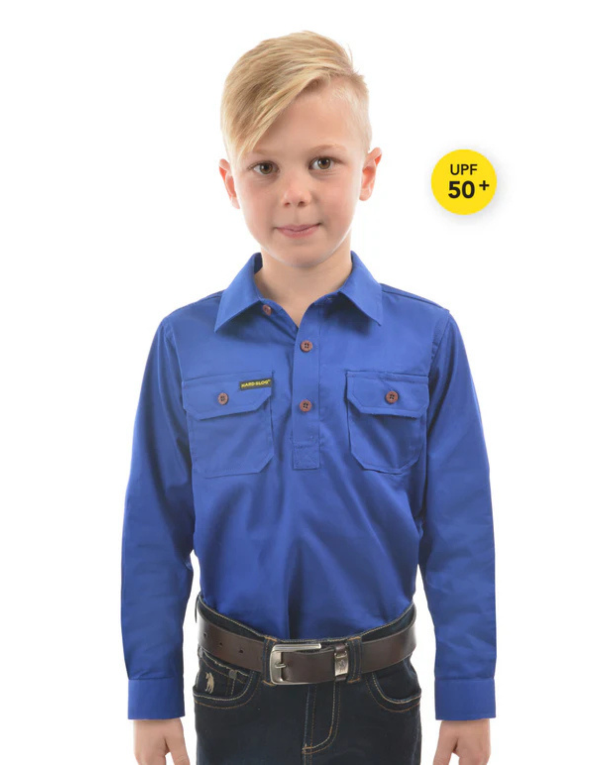 Hard Slog Kids Half Placket Light Cotton Country Work Shirt