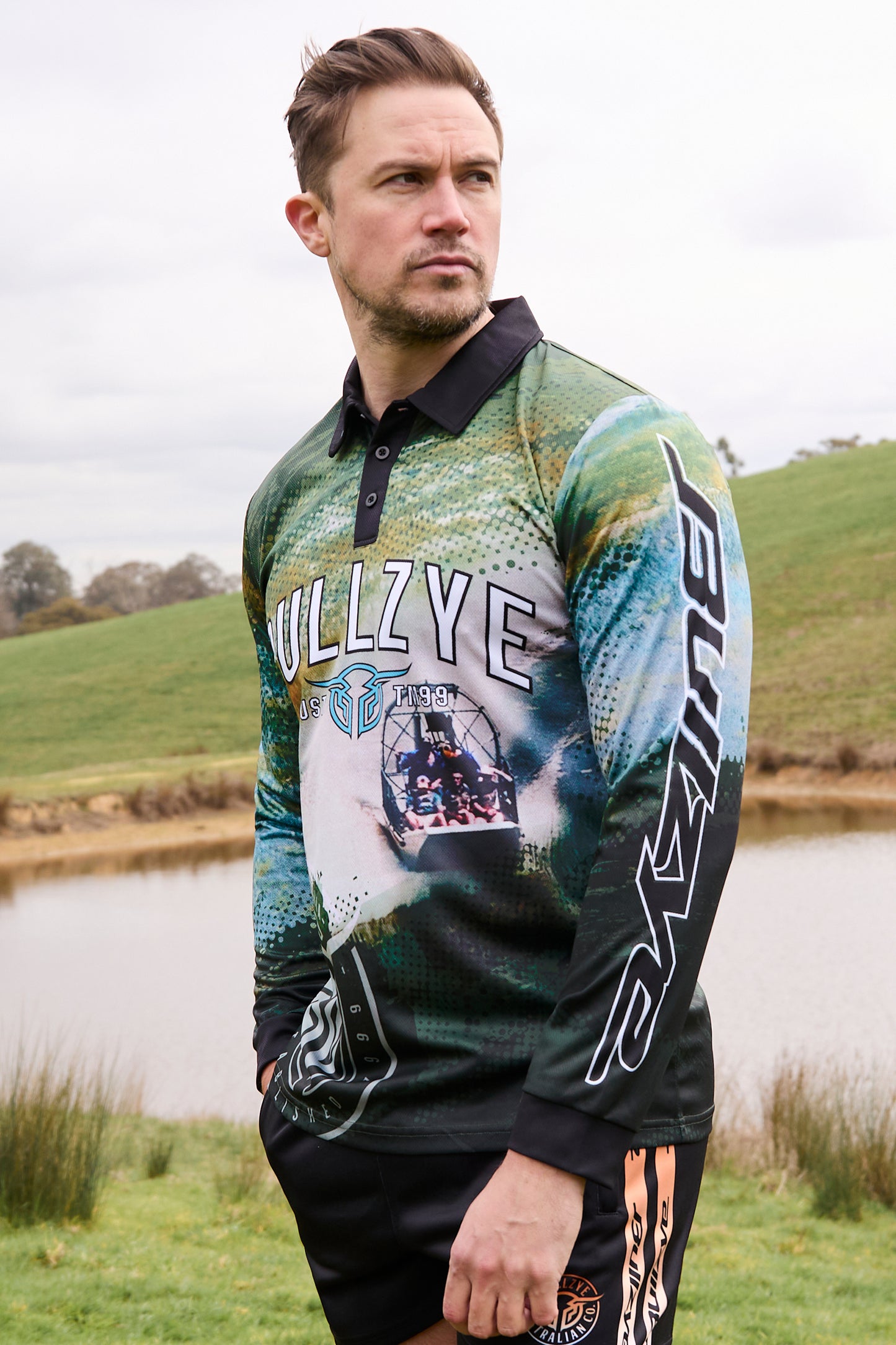Bullzye Mens Rowdy Long Sleeve Fishing Shirt
