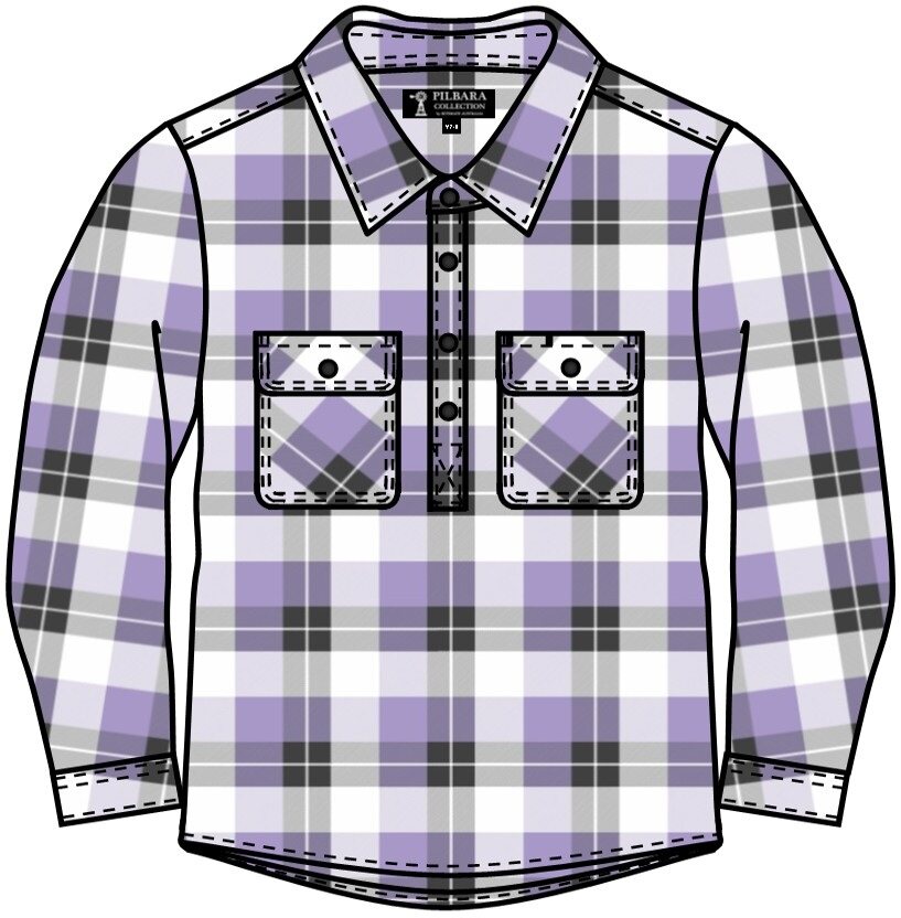 Pilbara Kids Flannelette Shirts Closed Front
