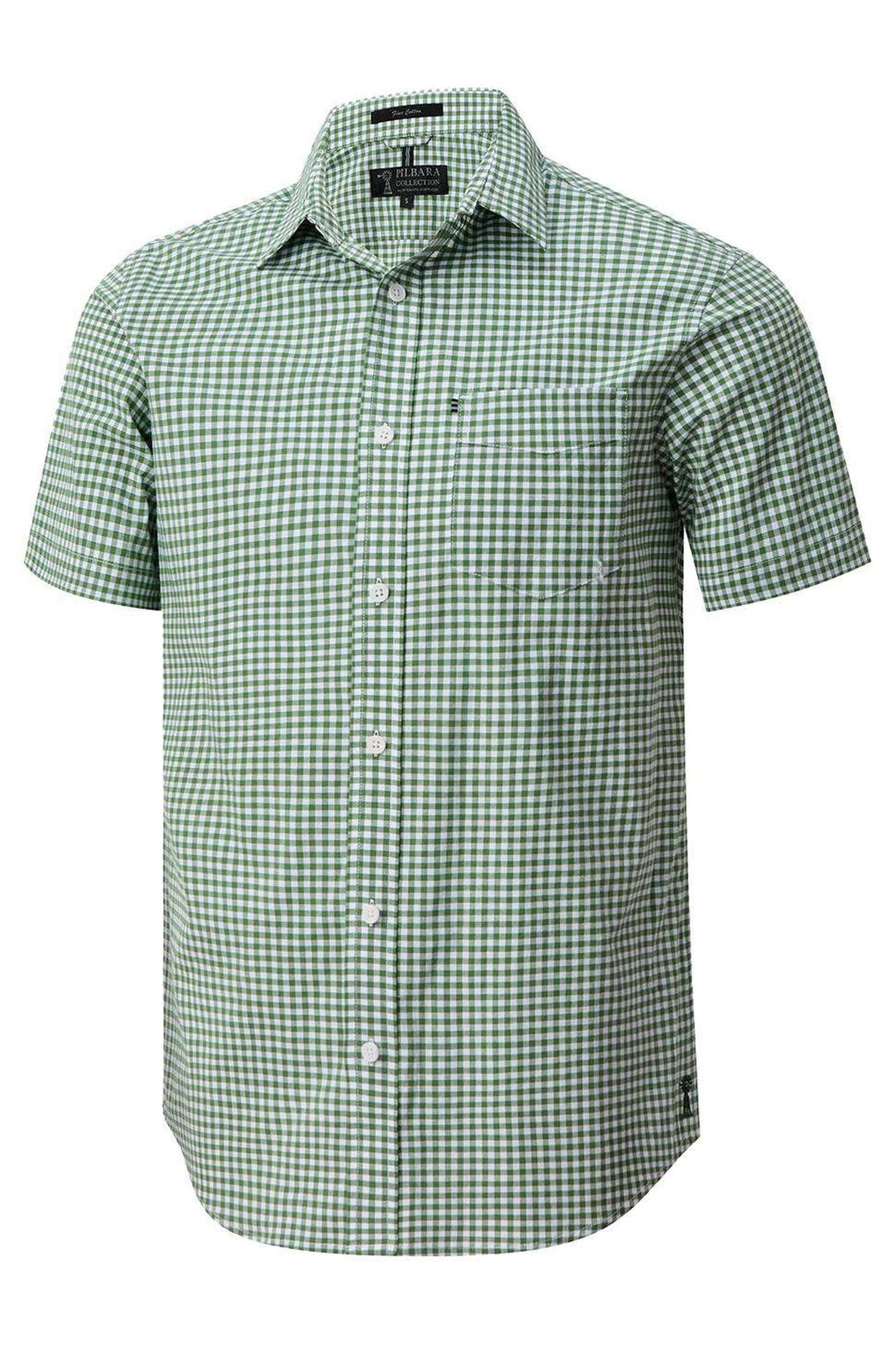 Pilbara Mens Short Sleeve Gingham Shirt