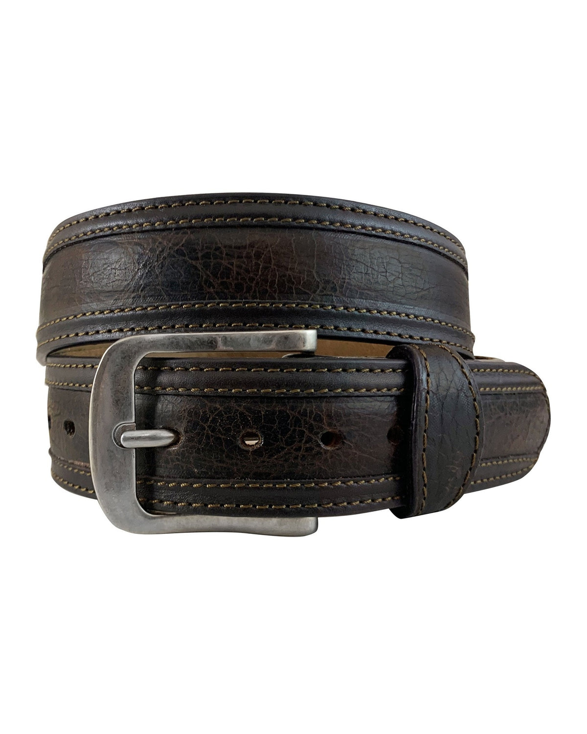 Roper Mens Belt 1.5 Inch Distressed American Bison Leather