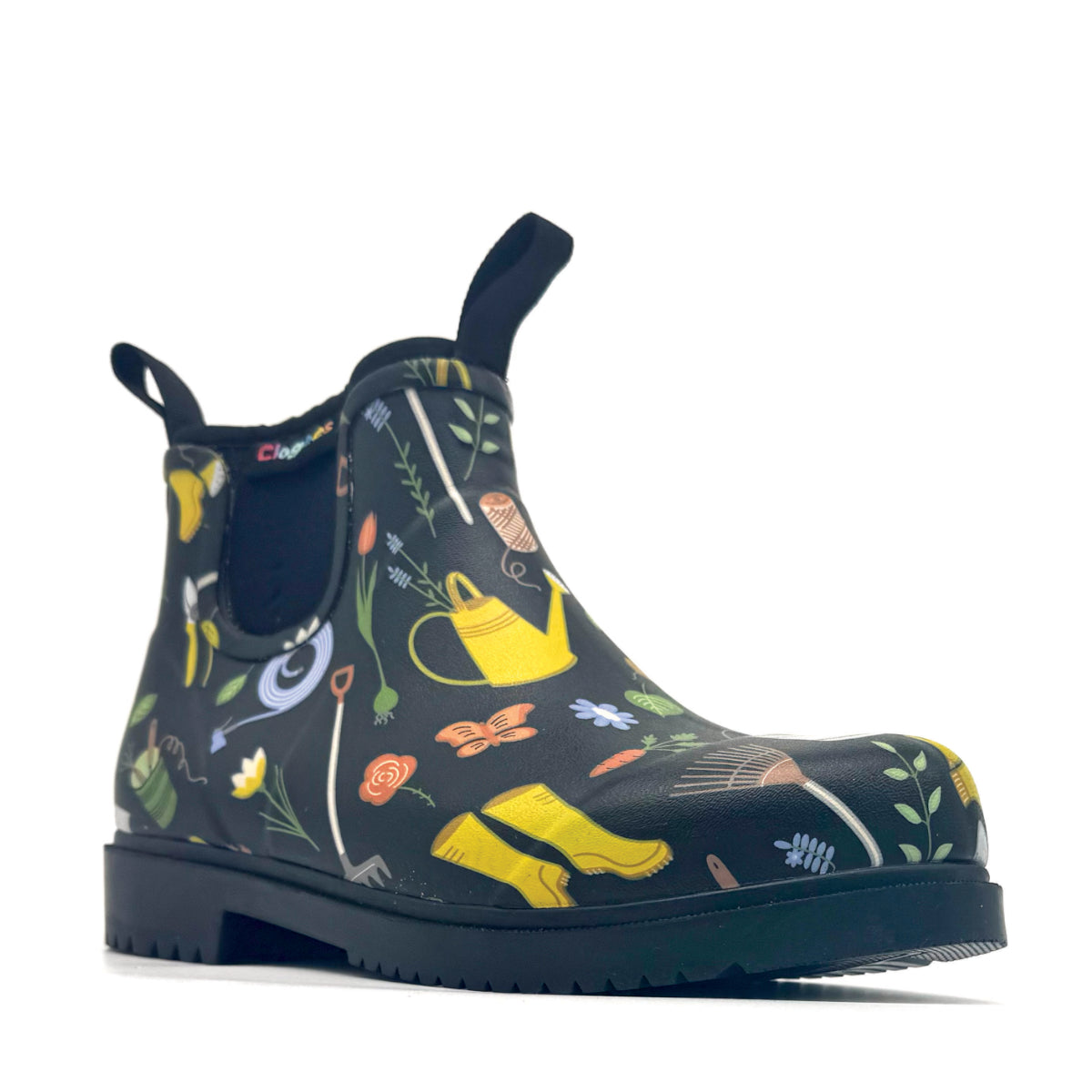 Clogees Womens Chelsea Gumboot Black Garden