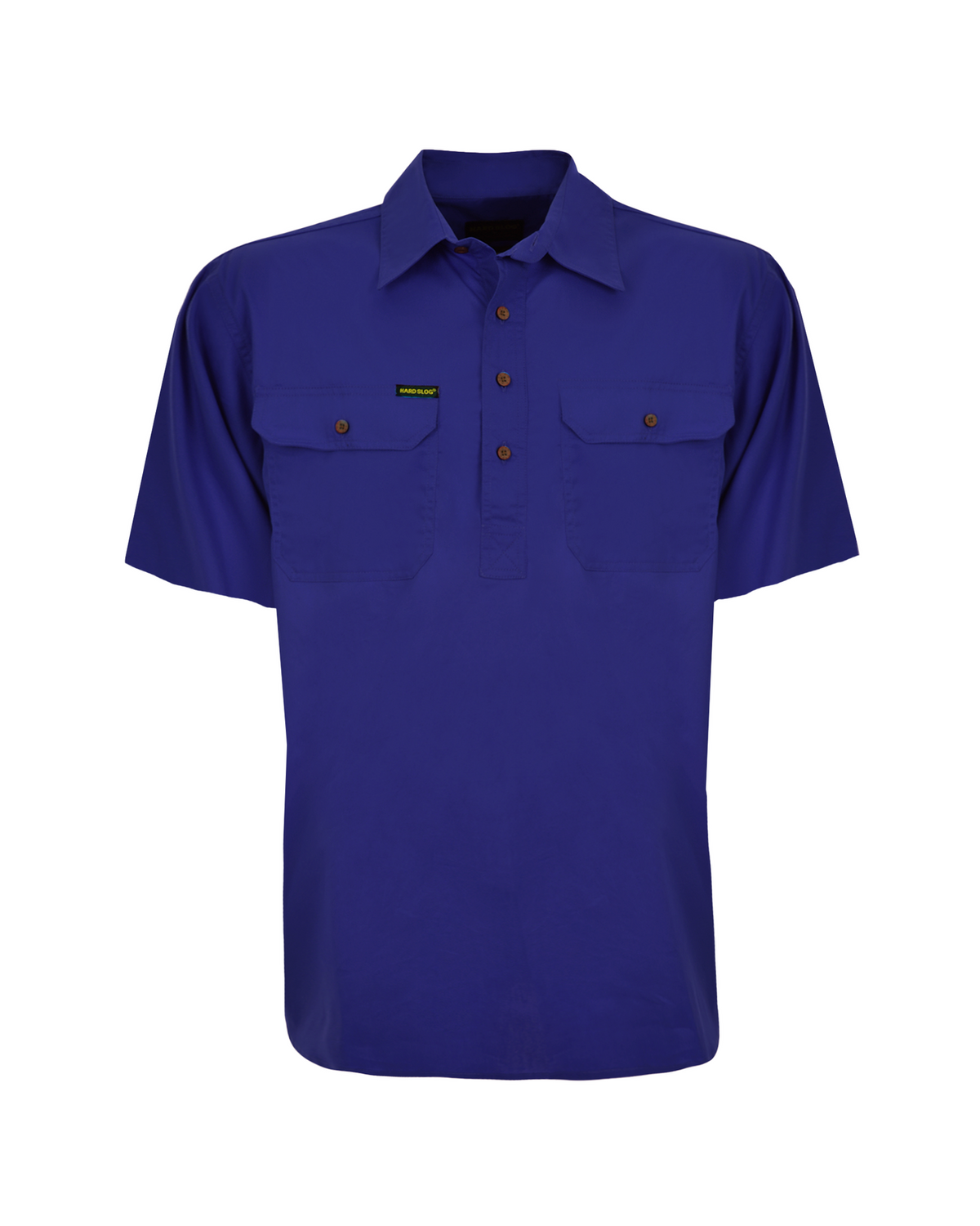 Hard Slog Mens Half Placket Light Cotton Coloured Short Sleeve Work Shirt