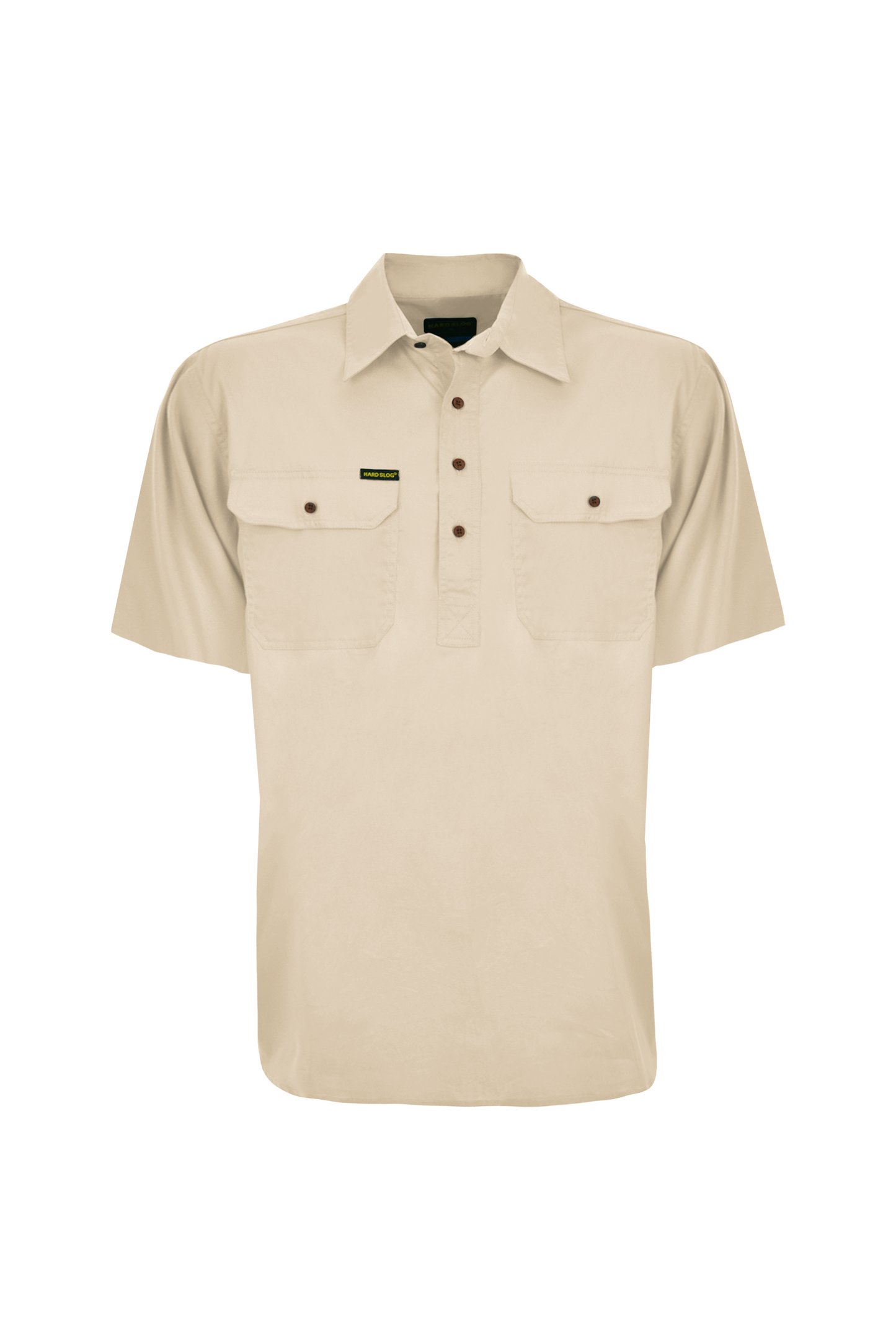 Hard Slog Mens Half Placket Light Cotton Coloured Short Sleeve Work Shirt
