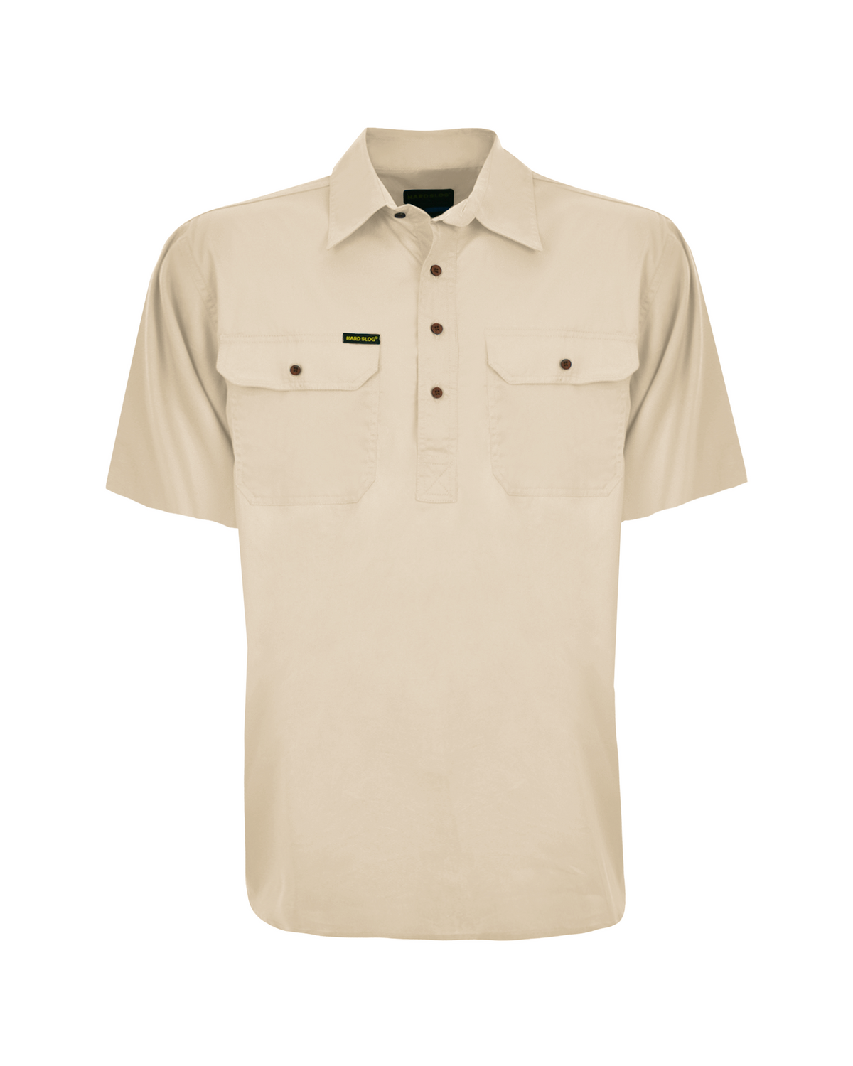 Hard Slog Mens Half Placket Light Cotton Coloured Short Sleeve Work Shirt