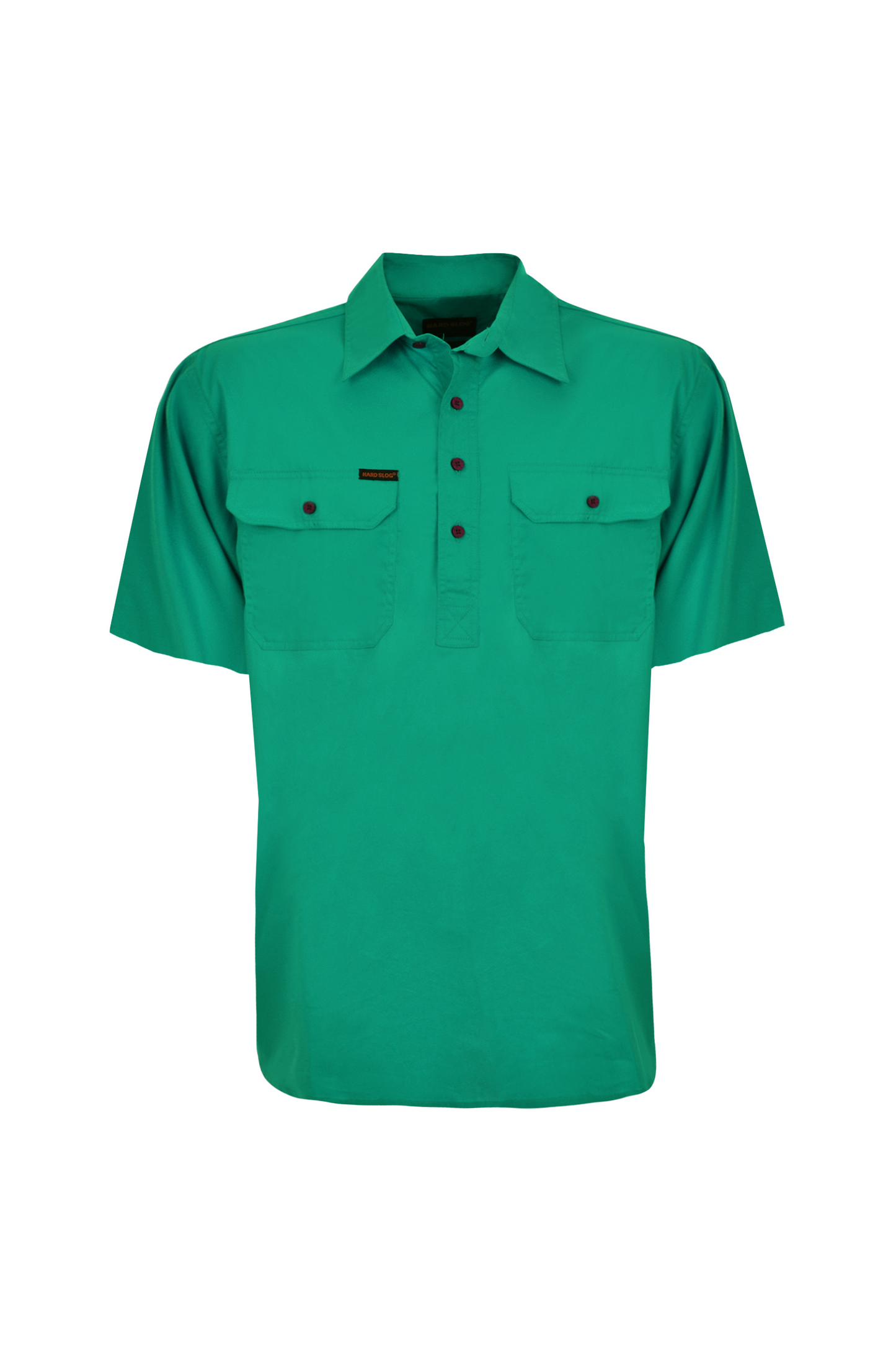 Hard Slog Mens Half Placket Light Cotton Coloured Short Sleeve Work Shirt
