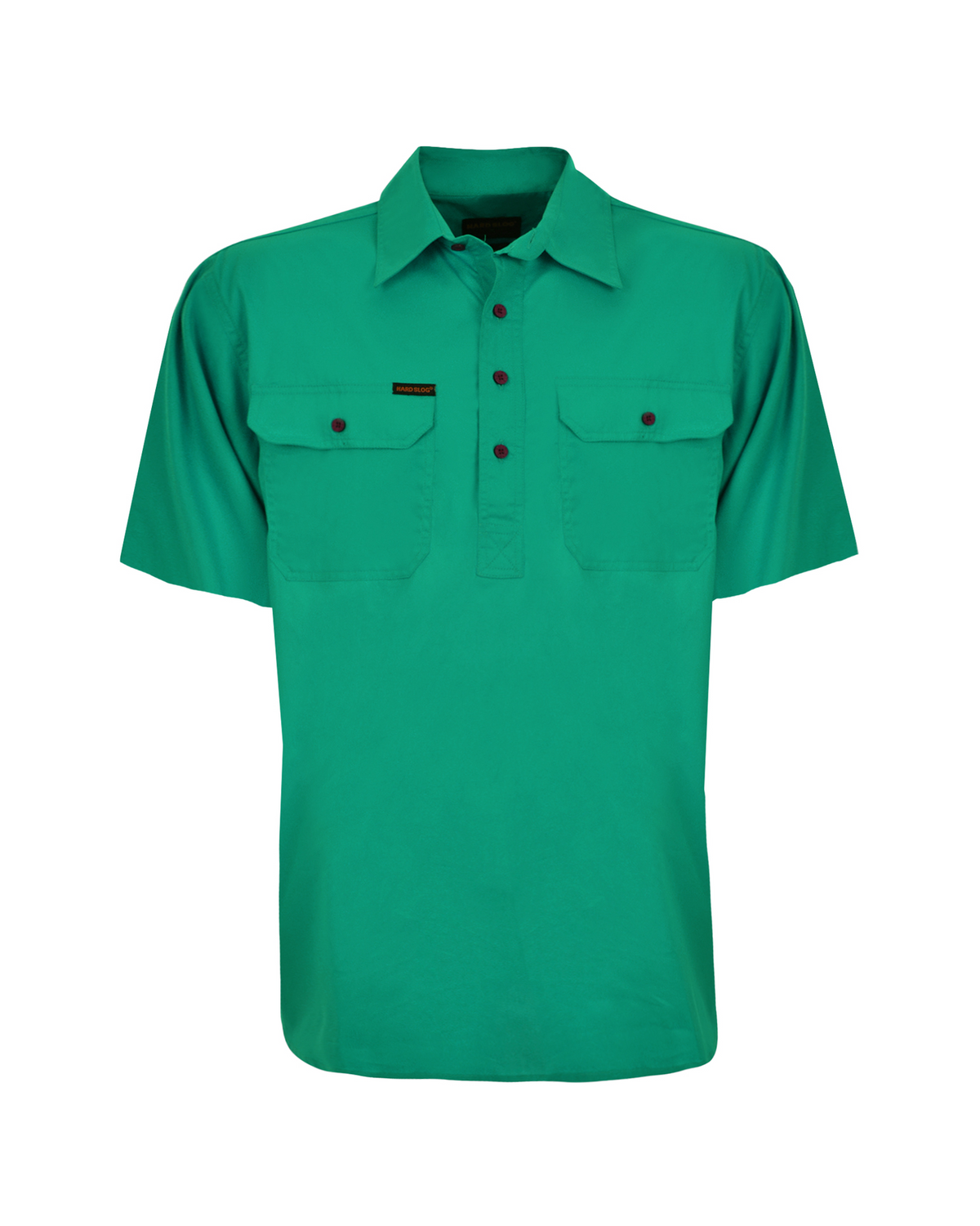 Hard Slog Mens Half Placket Light Cotton Coloured Short Sleeve Work Shirt