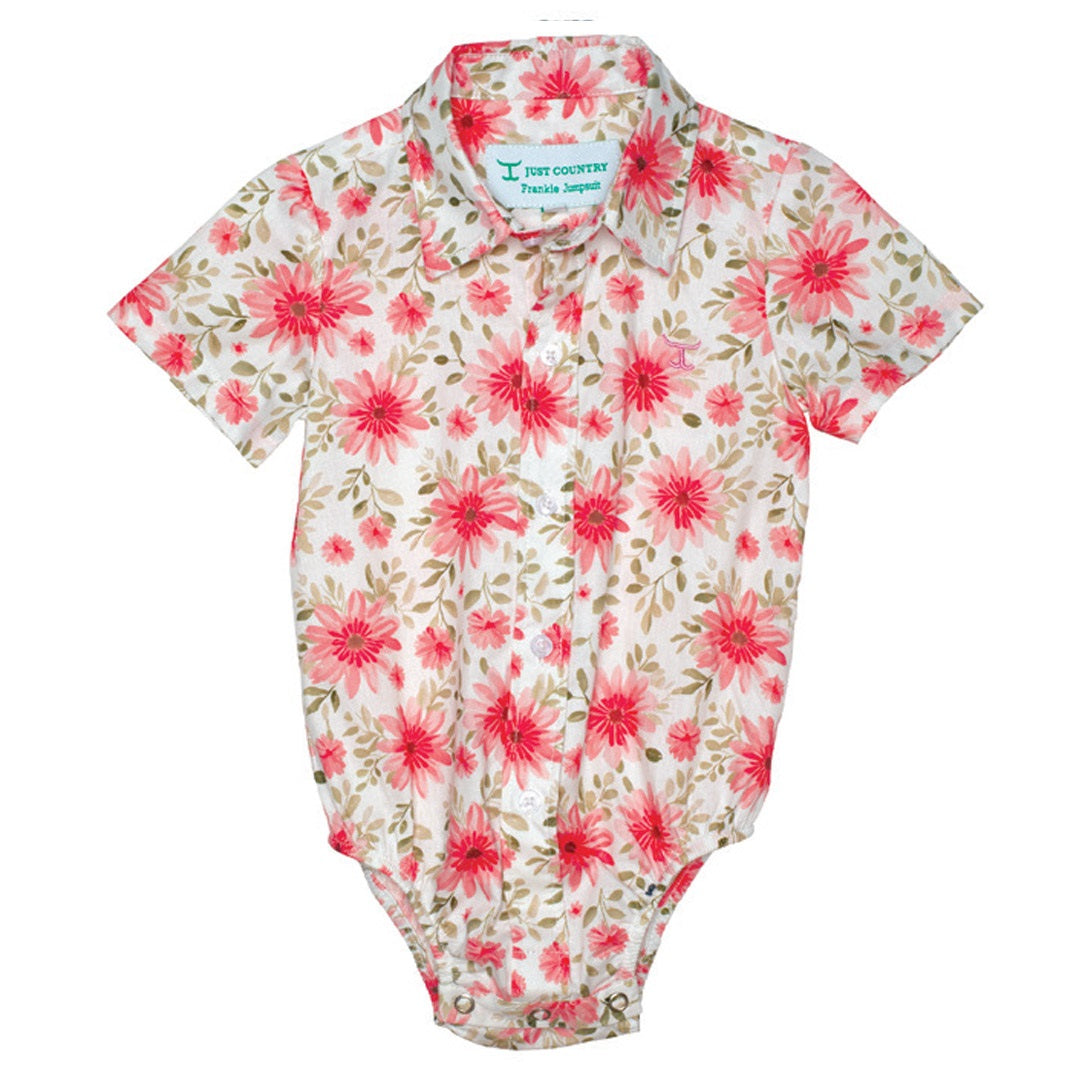 Just Country Infants Frankie Short Sleeve Full Button Jumpsuit Romper