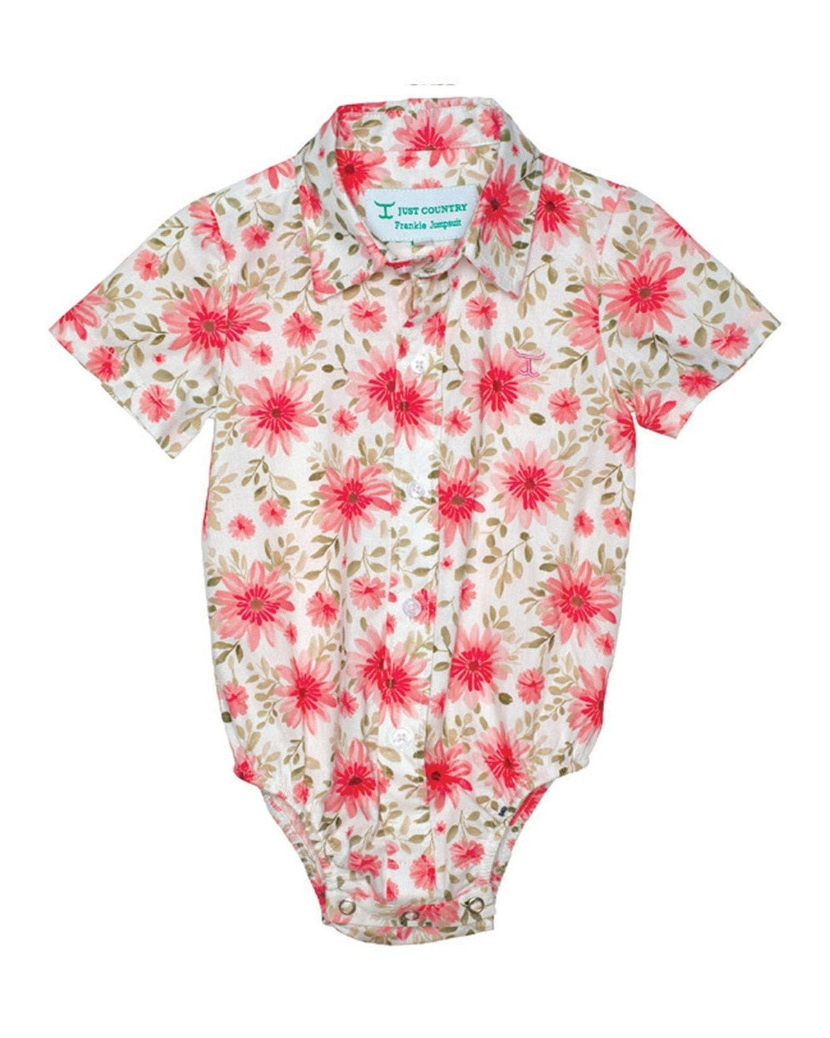 Just Country Infants Frankie Short Sleeve Full Button Jumpsuit Romper