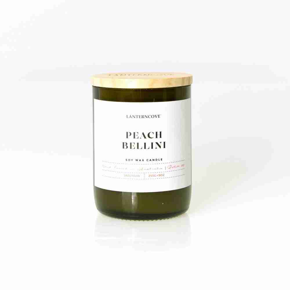 Lanterncove Jade 9 oz Soy Wax Candle Peach Bellini