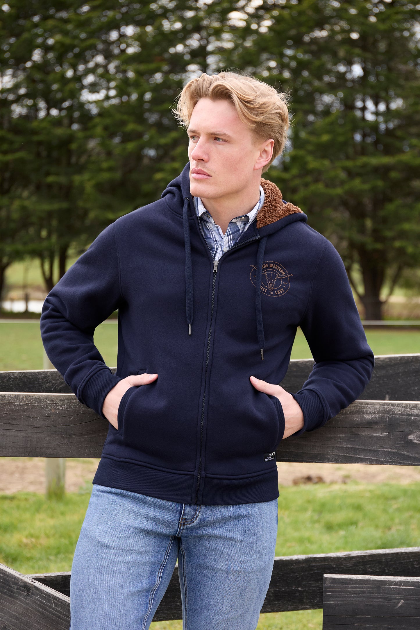 Pure Western Mens Walker Zip Up Hoodie