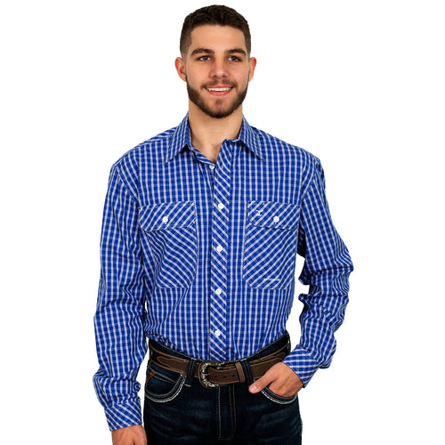 JUST COUNTRY MENS AUSTIN FULL BUTTON CHECK WORKSHIRT