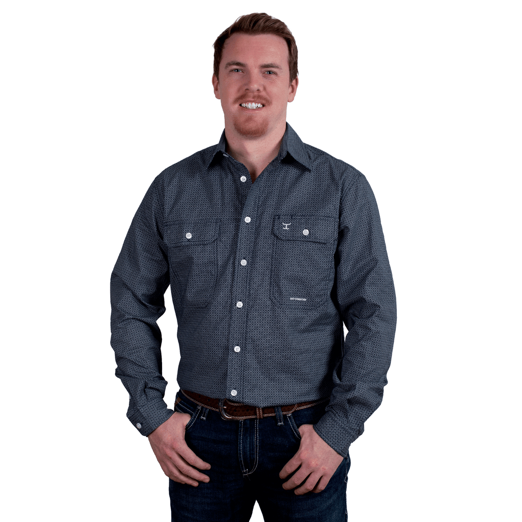 Just Country Mens Austin Full Button Print Workshirt