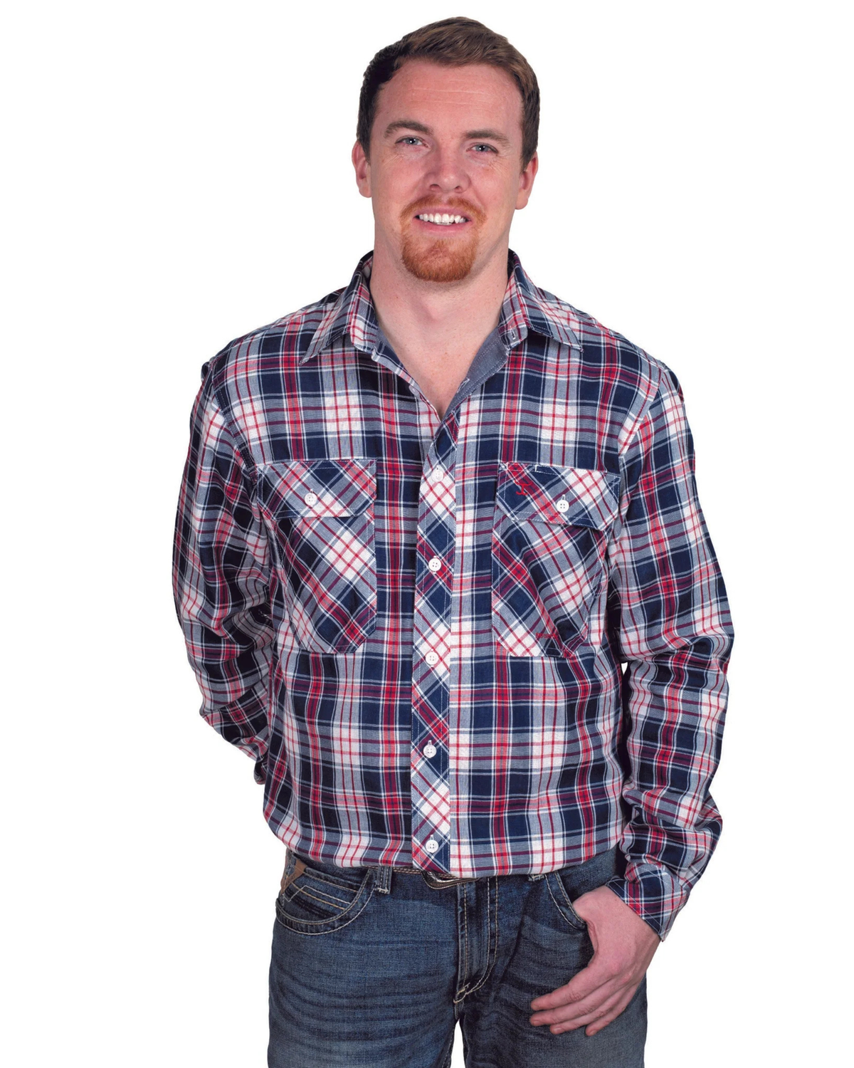 Just Country Mens Austin Full Button Print Country Work Shirt