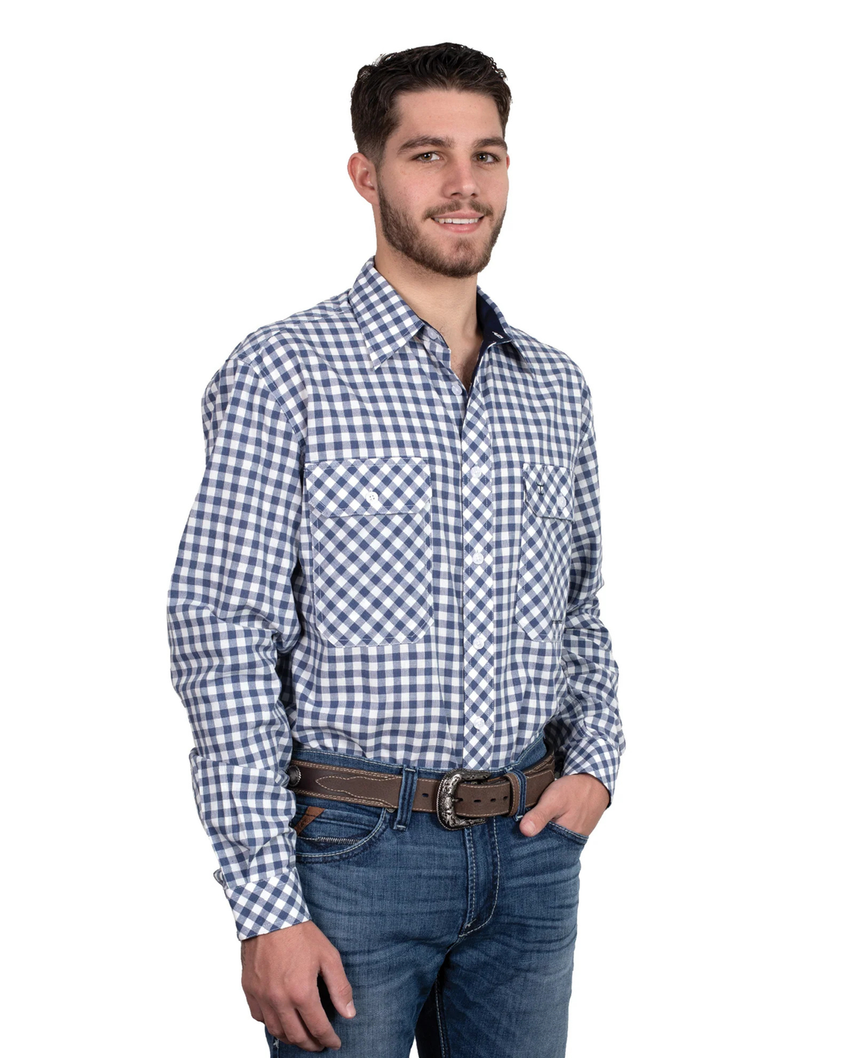 Just Country Mens Austin Full Button Print Workshirt
