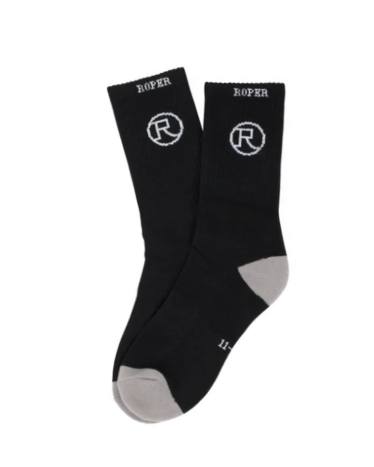 Roper Crew Socks Pack Of 3 Black / Grey