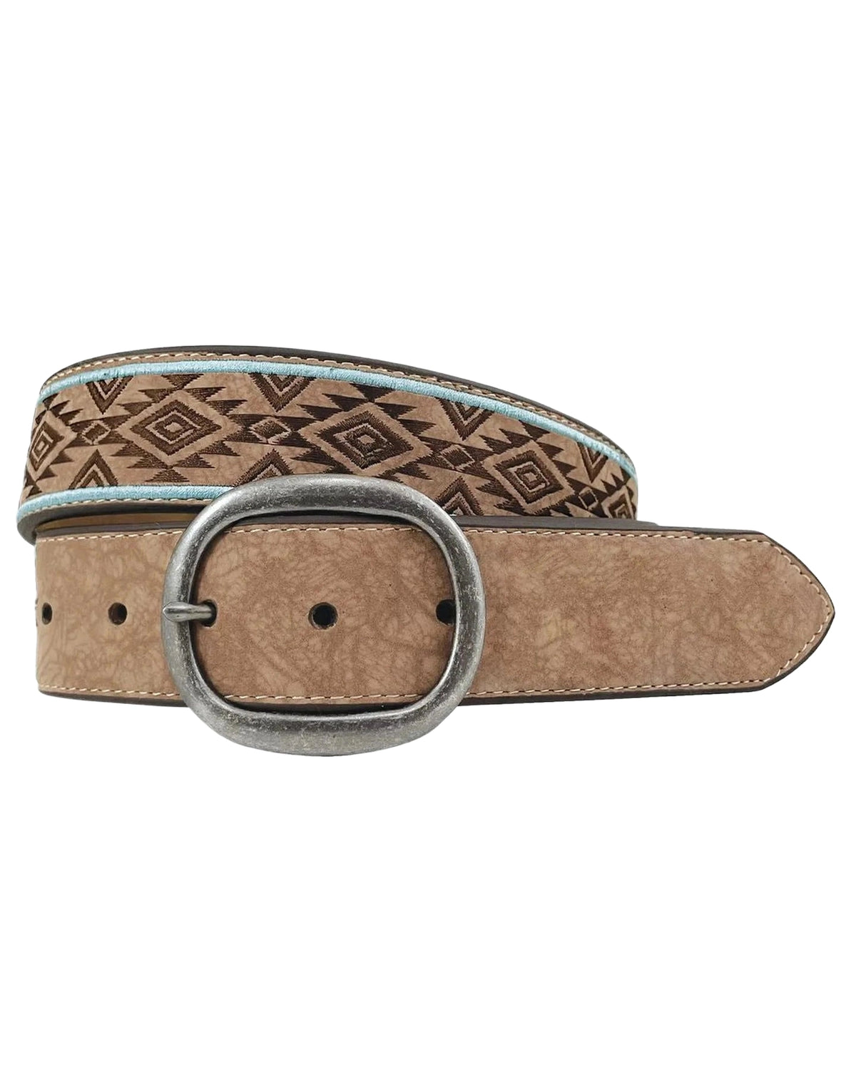 Roper Womens Belt 1.1/2 inch Synthetic Leather with Aztec Embroidery