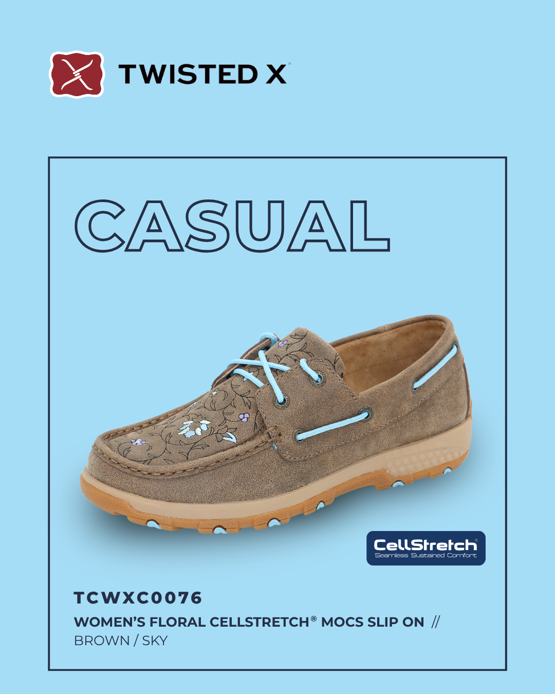 Twisted X Womens Floral Cellstretch Lace Up Shoes