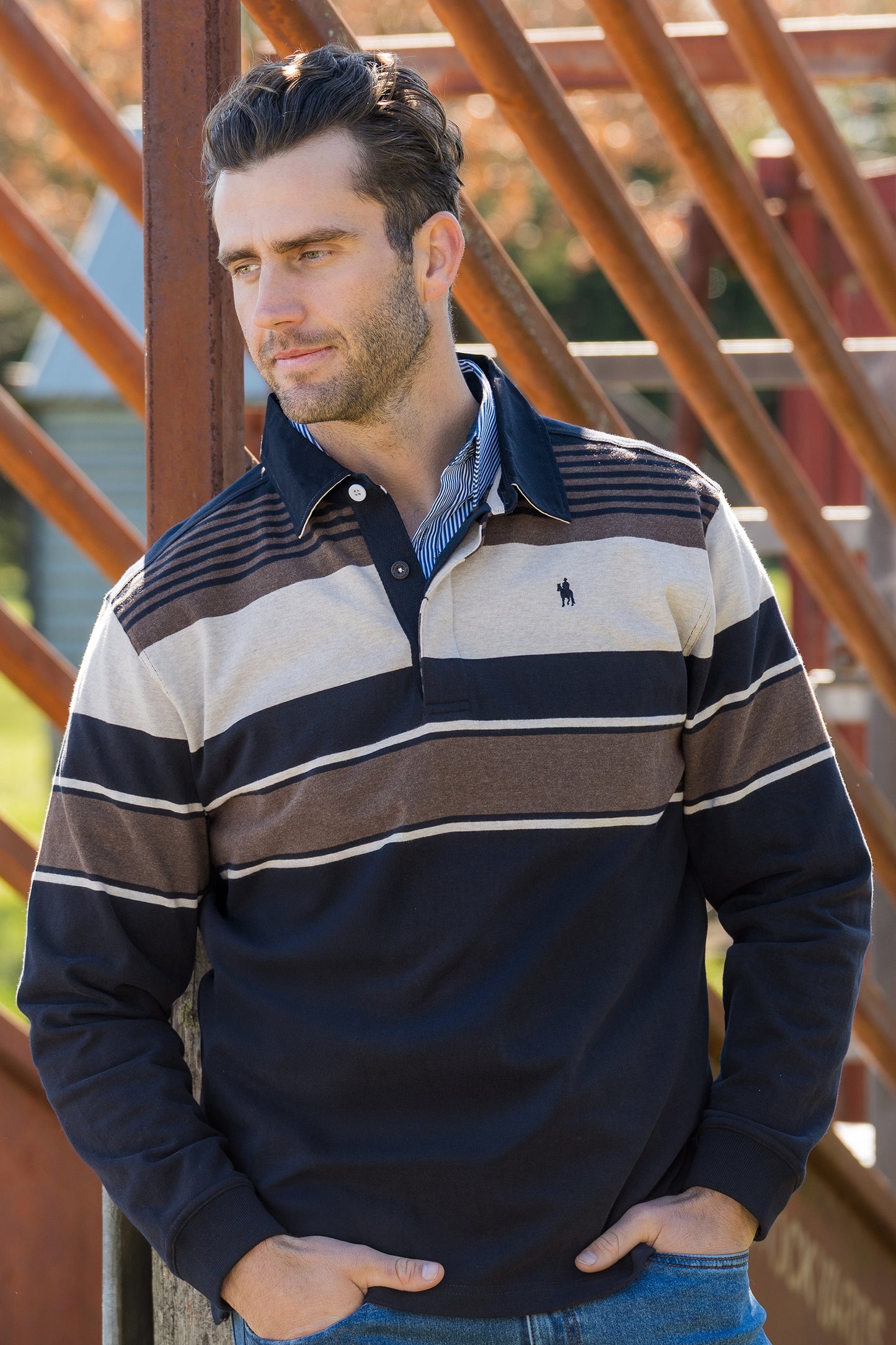 Thomas Cook Mens Bryan Stripe Rugby Jersey