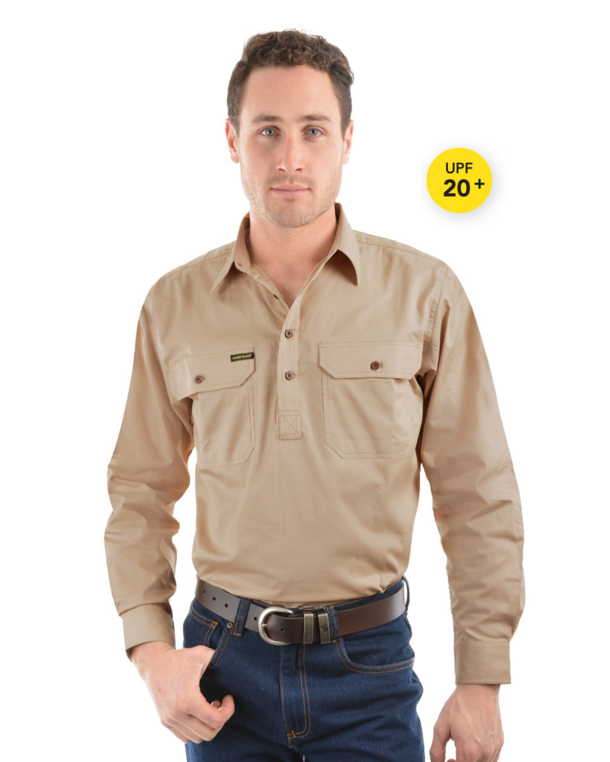 Hard Slog Mens Half Placket Light Cotton Country Work Shirt