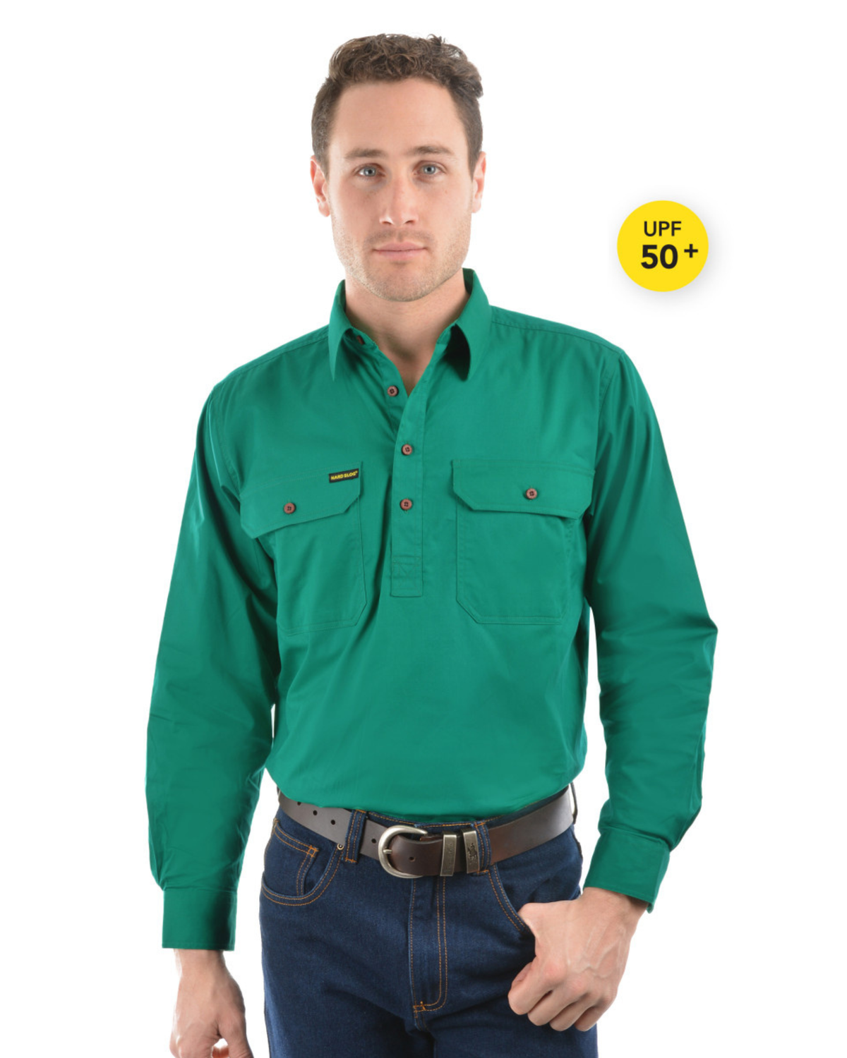 Hard Slog Mens Half Placket Light Cotton Country Work Shirt