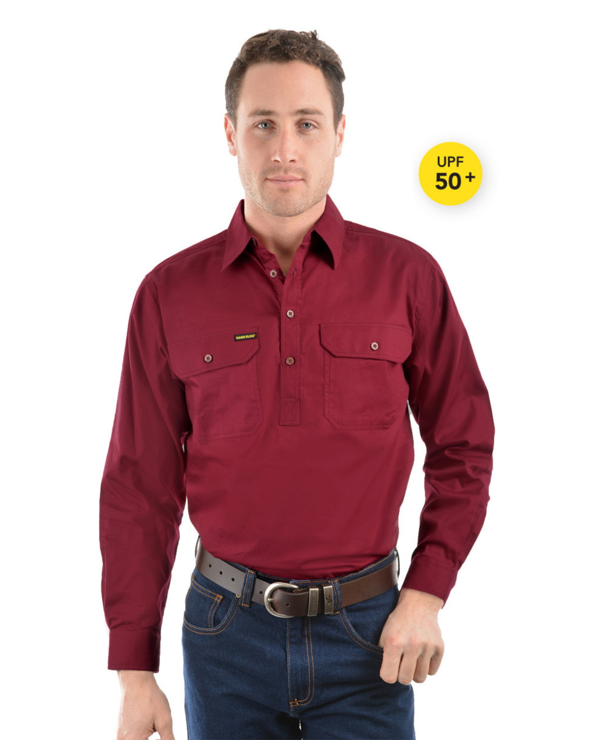 Hard Slog Mens Half Placket Light Cotton Country Work Shirt