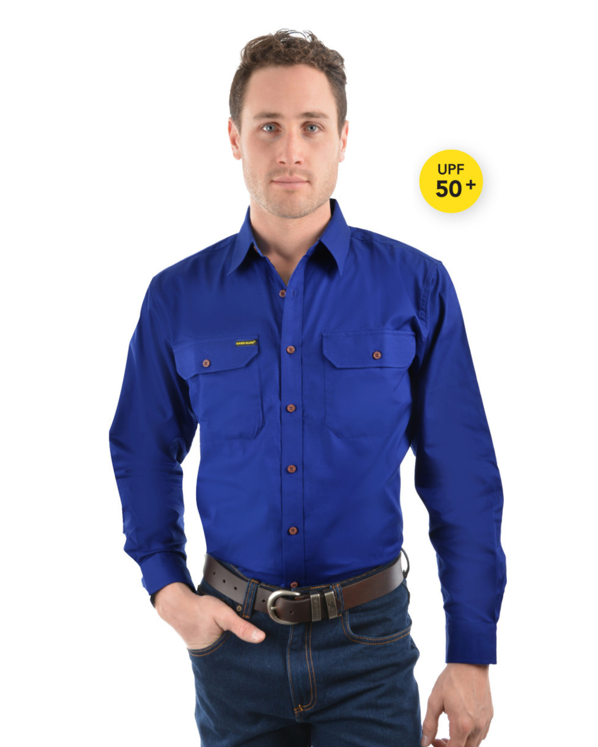 Hard Slog Mens Full Placket Light Cotton Country Work Shirt