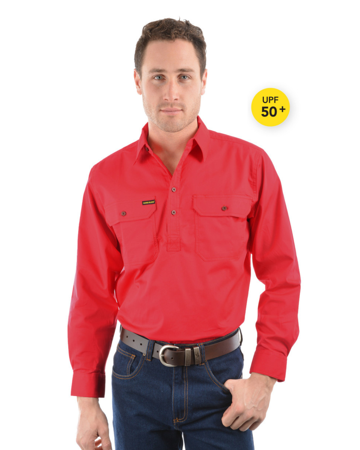 Hard Slog Mens Half Placket Light Cotton Country Work Shirt