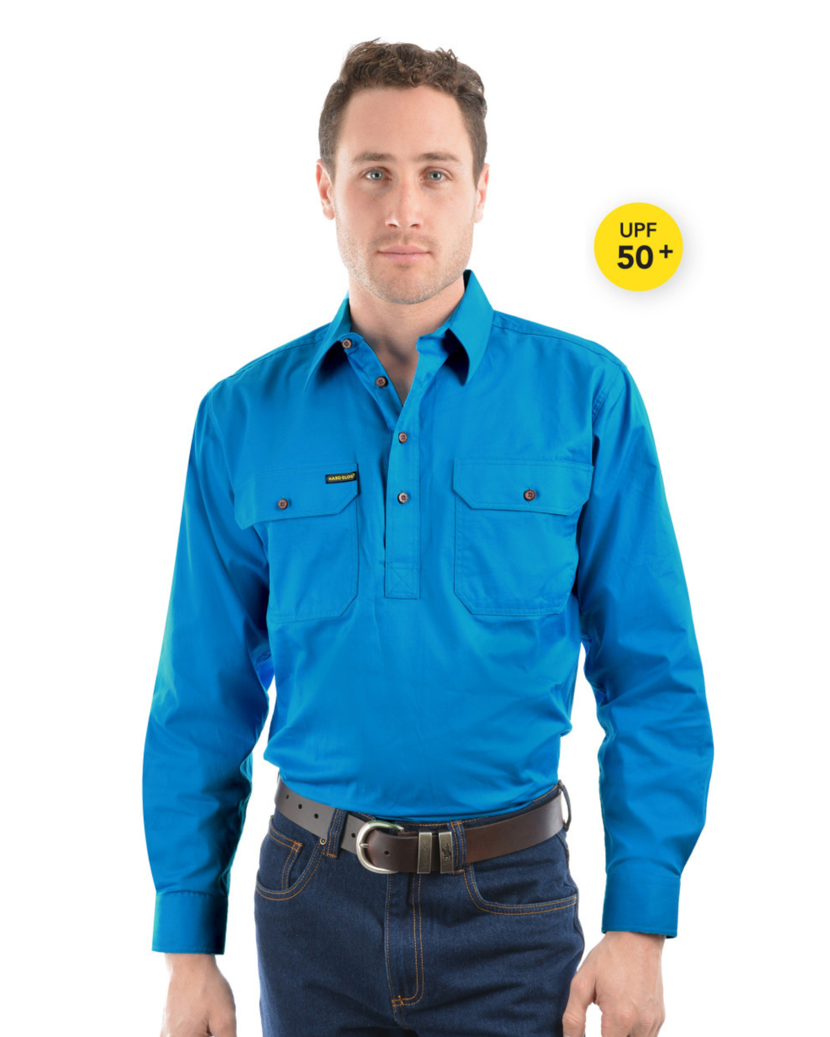 Hard Slog Mens Half Placket Light Cotton Country Work Shirt