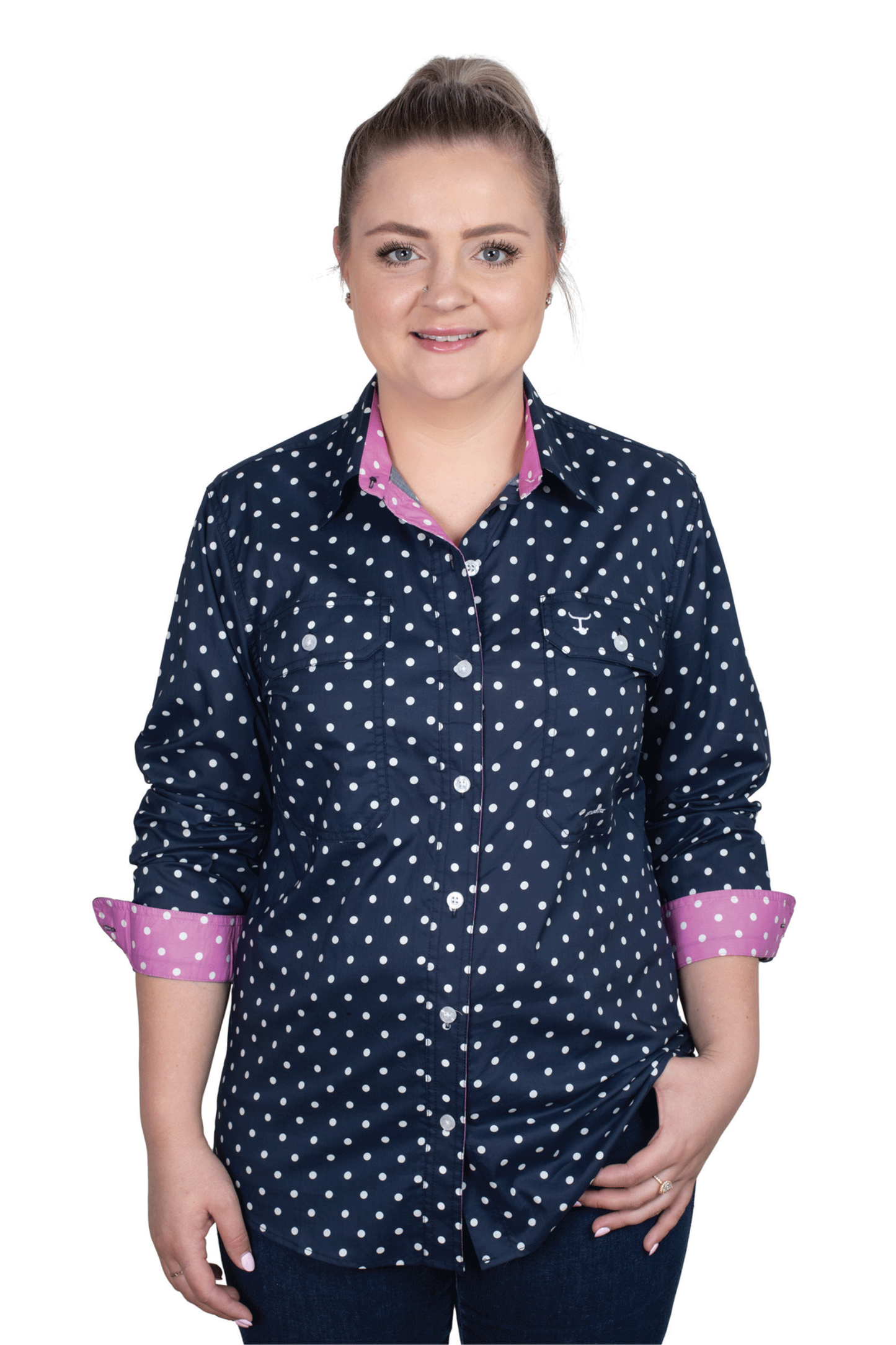 Just Country Womens Abbey Full Button Print Workshirt