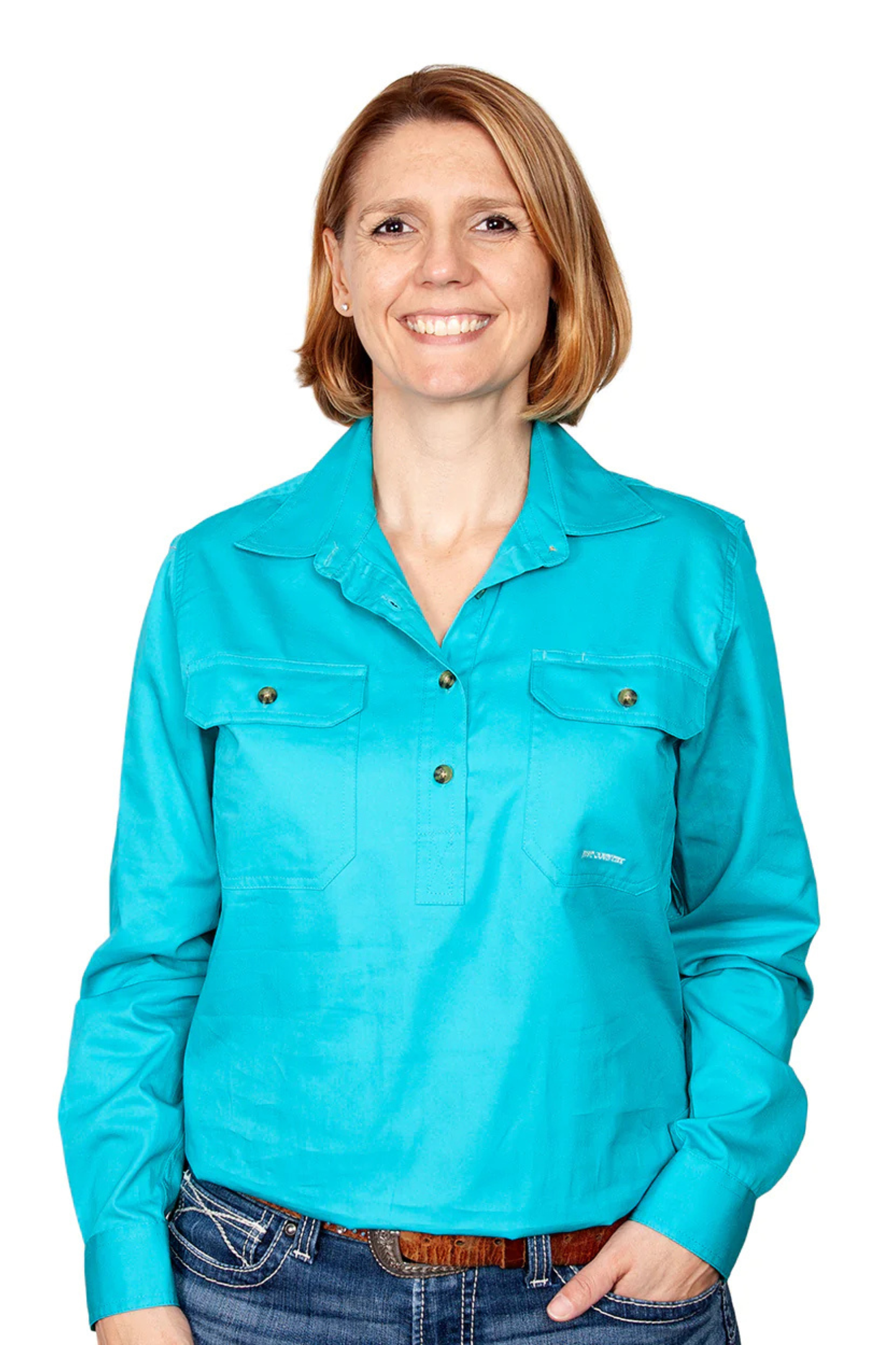 Just Country Womens Jahna Half Button Country Workshirt