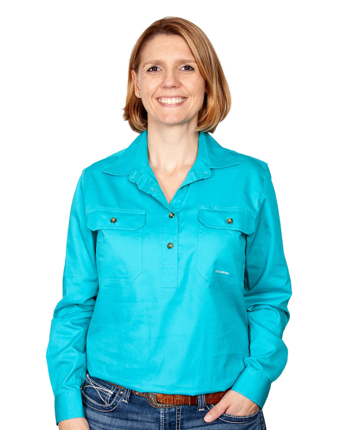 Just Country Womens Jahna Half Button Country Workshirt
