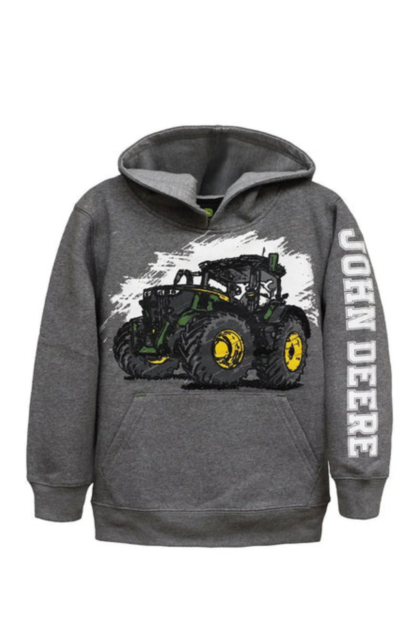 John Deere Sketch Tractor Childs Fleece Hoodie