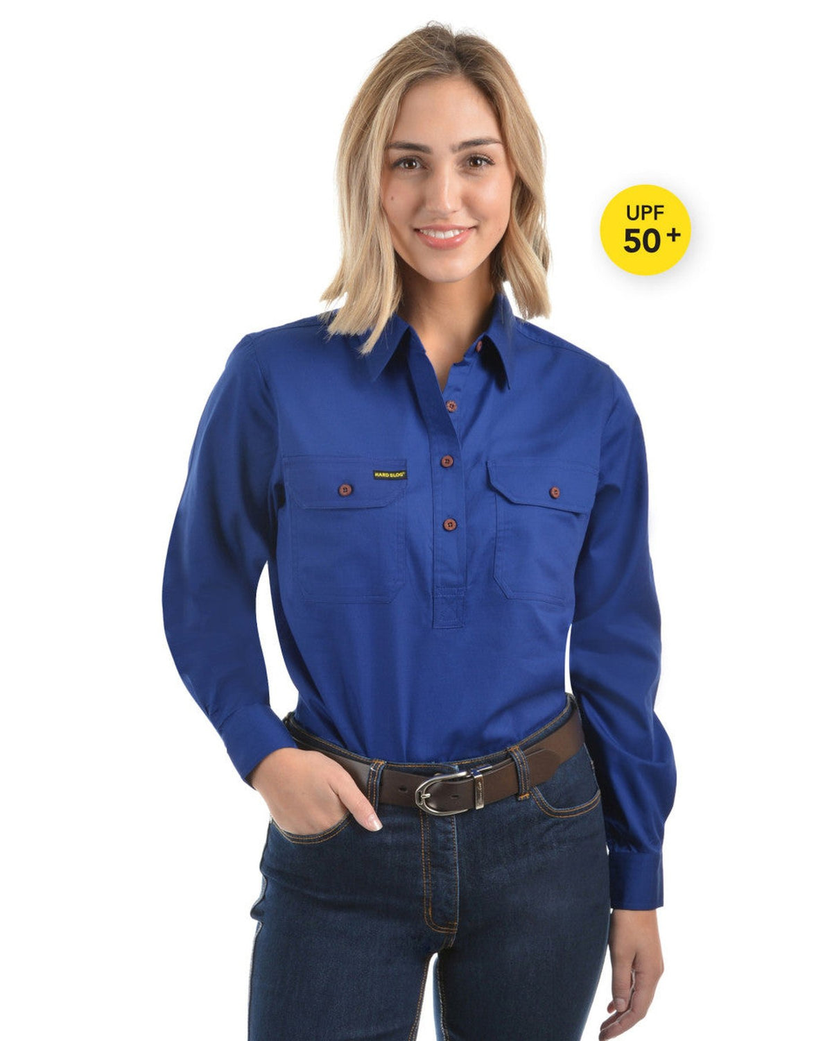 Hard Slog Womens Half Placket Light Cotton Country Work Shirt