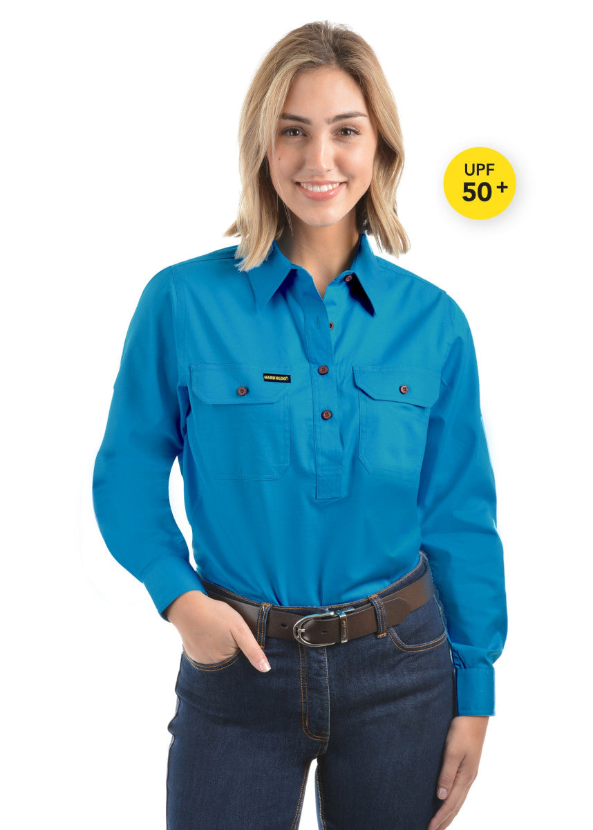 Hard Slog Womens Half Placket Light Cotton Country Work Shirt