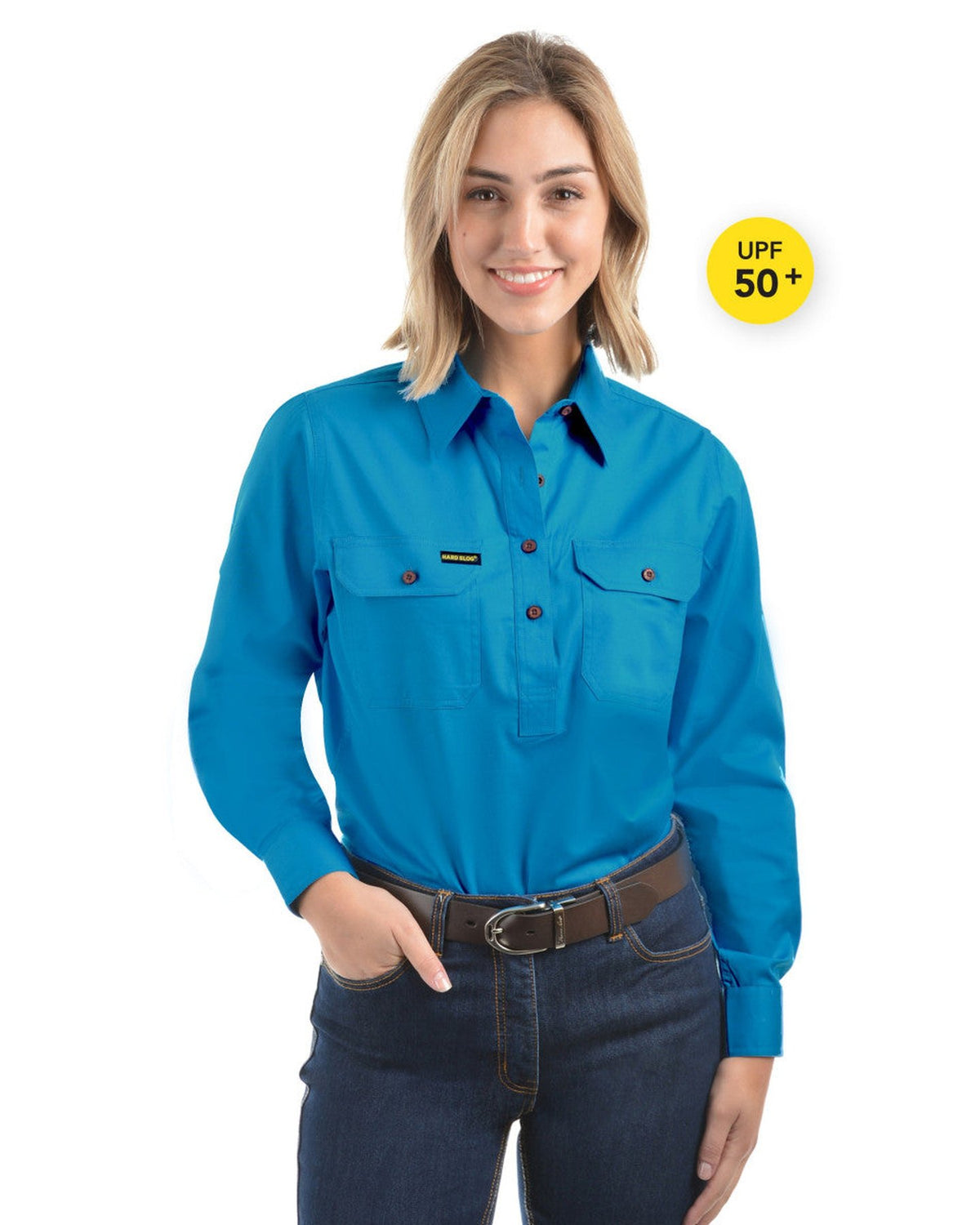 Hard Slog Womens Half Placket Light Cotton Country Work Shirt