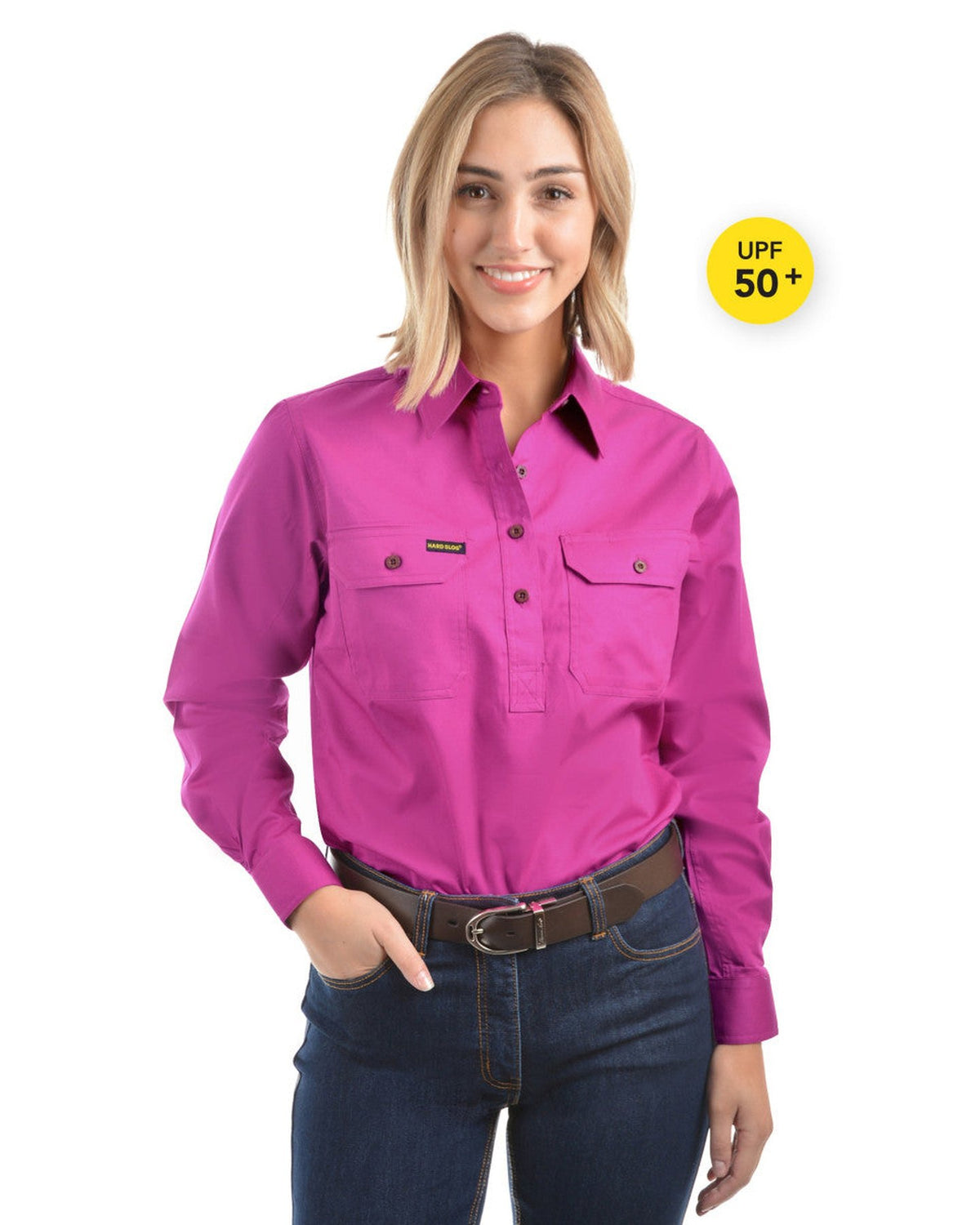 Hard Slog Womens Half Placket Light Cotton Country Work Shirt