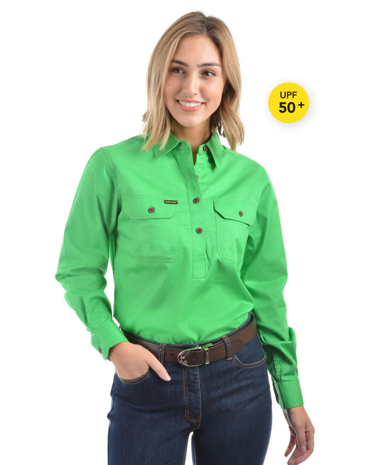 Hard Slog Womens Half Placket Light Cotton Country Work Shirt