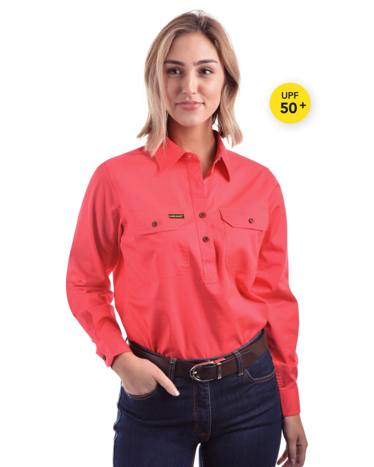 Hard Slog Womens Half Placket Light Cotton Country Work Shirt