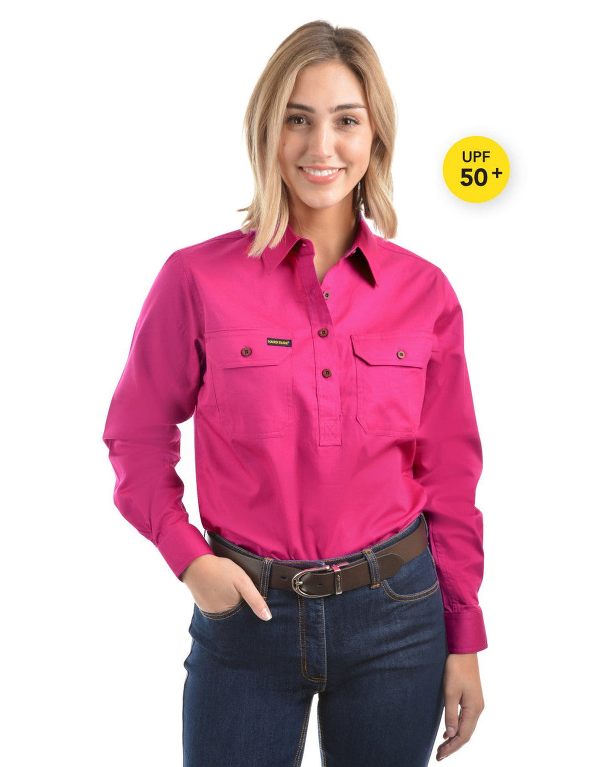 Hard Slog Womens Half Placket Light Cotton Country Work Shirt